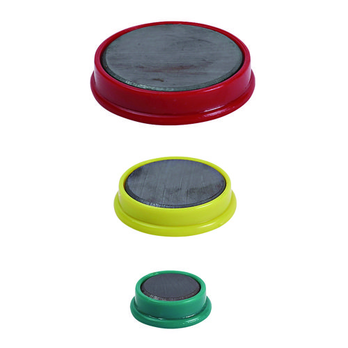 Picture of High-Intensity Assorted Magnets, Circles, Assorted Colors, 0.75", 1.25" and 1.5" Diameters, 30/Pack