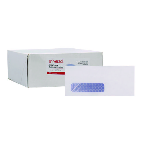 Picture of Open-Side Security Tint Business Envelope, 1 Window, #10, Commercial Flap, Gummed Closure, 4.13 x 9.5, White, 500/Box