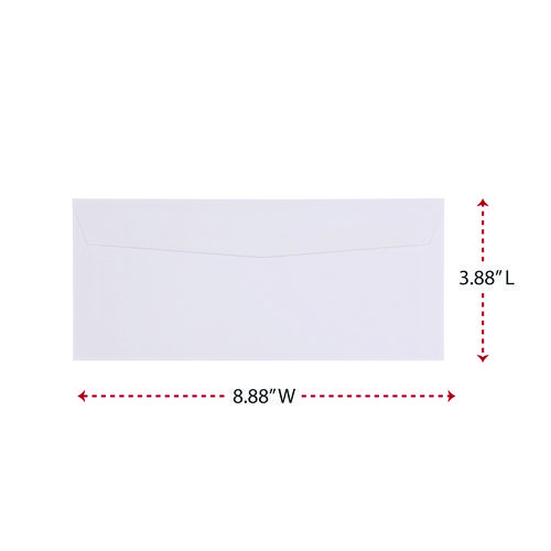 Picture of Open-Side Business Envelope, #9, Square Flap, Gummed Closure, 3.88 x 8.88, White, 500/Box