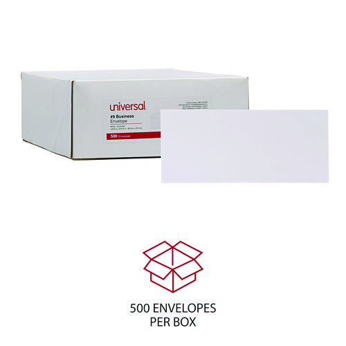 Picture of Open-Side Business Envelope, #9, Square Flap, Gummed Closure, 3.88 x 8.88, White, 500/Box