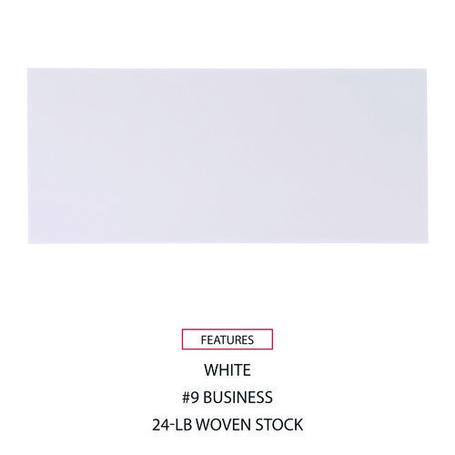 Picture of Open-Side Business Envelope, #9, Square Flap, Gummed Closure, 3.88 x 8.88, White, 500/Box