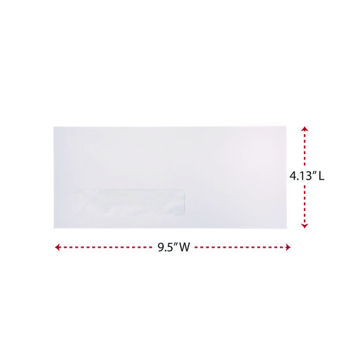 Picture of Open-Side Business Envelope, 1 Window, #10, Commercial Flap, Gummed Closure, 4.13 x 9.5, White, 500/Box