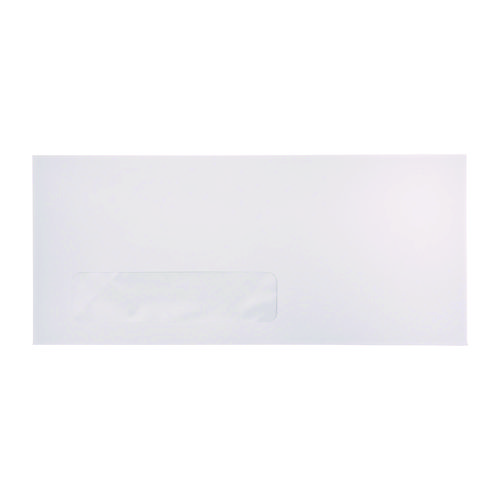 Picture of Open-Side Business Envelope, 1 Window, #10, Commercial Flap, Gummed Closure, 4.13 x 9.5, White, 500/Box