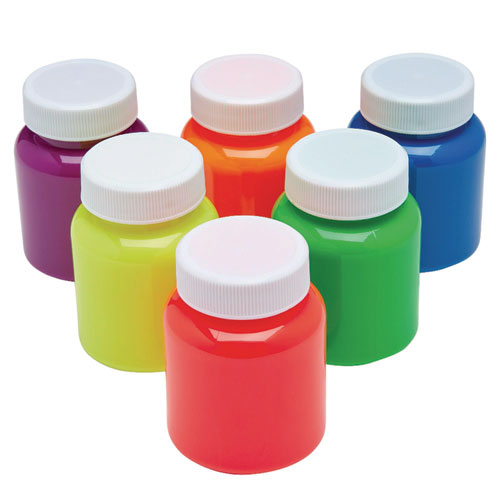 Picture of Neon Washable Kids' Paint, 6 Assorted Neon Colors, 2 oz Bottle, 6/Pack