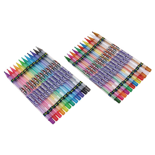 Picture of Twist Up Colored Pencils, 24 Assorted Lead Colors, Clear Barrel, 24/Set