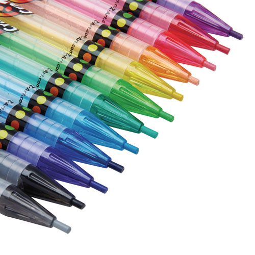 Picture of Twist Up Colored Pencils, 24 Assorted Lead Colors, Clear Barrel, 24/Set