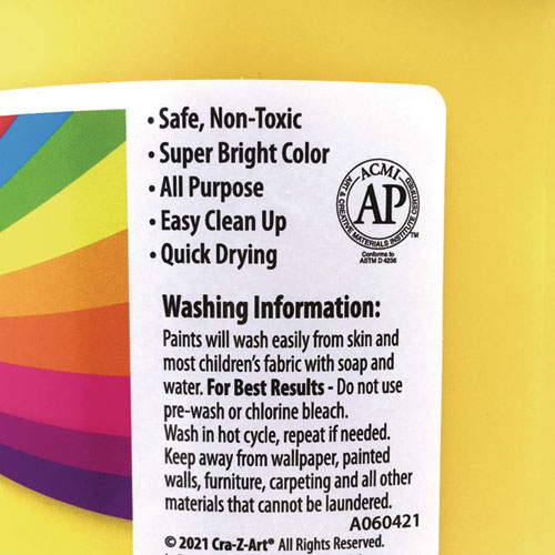 Picture of Washable Kids Paint, Yellow, 1 gal Bottle