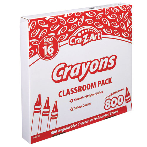 Picture of Crayons, 16 Assorted Colors, 800/Pack