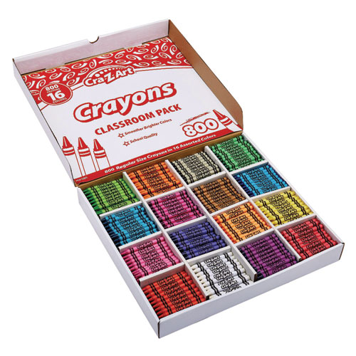 Picture of Crayons, 16 Assorted Colors, 800/Pack