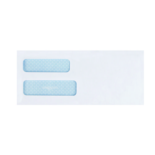 Picture of Double Window Security-Tinted Check Envelope, #10, Commercial Flap, Gummed Closure, 4.13 x 9.5, White, 500/Box