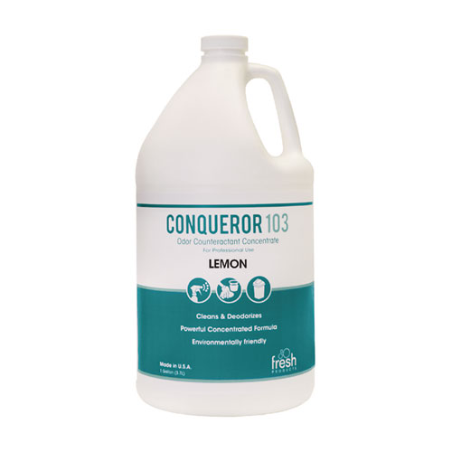 Picture of Conqueror 103 Odor Counteractant Concentrate, Lemon, 1 gal Bottle, 4/Carton