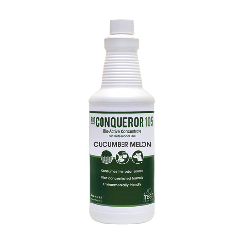 Picture of Bio Conqueror 105 Enzymatic Odor Counteractant Concentrate, Cucumber Melon, 1 qt Bottle, 12/Carton