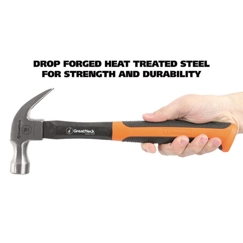 Picture of 16 oz Claw Hammer with High-Visibility Orange Fiberglass Handle