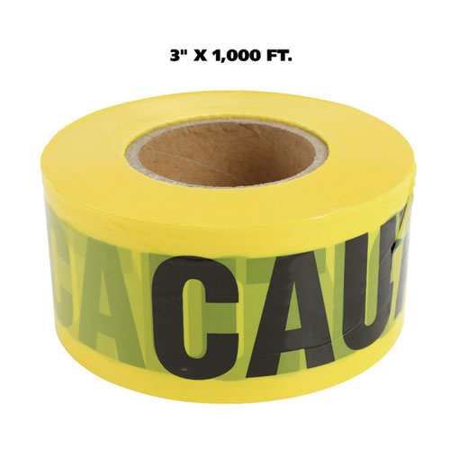 Picture of Caution Safety Tape, Non-Adhesive, 3" x 1,000 ft, Yellow