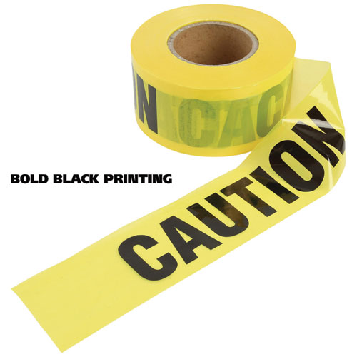 Picture of Caution Safety Tape, Non-Adhesive, 3" x 1,000 ft, Yellow