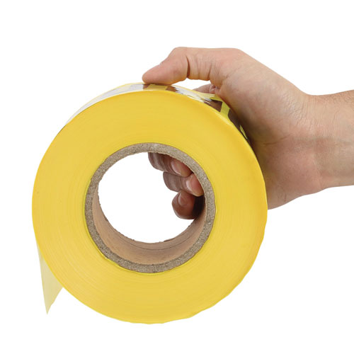 Picture of Caution Safety Tape, Non-Adhesive, 3" x 1,000 ft, Yellow