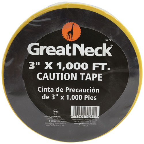 Picture of Caution Safety Tape, Non-Adhesive, 3" x 1,000 ft, Yellow