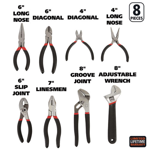 Picture of 8-Piece Steel Pliers and Wrench Tool Set