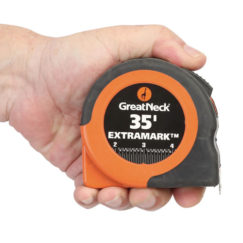 Picture of ExtraMark Tape Measure, 1" x 35 ft, Steel, Orange/Black