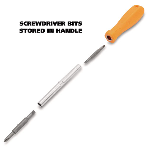 Picture of 4 in-1 Screwdriver w/Interchangeable Phillips/Standard Bits, Assorted Colors