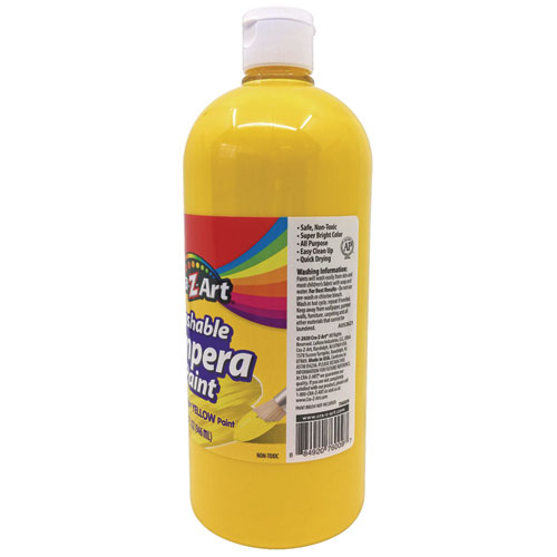 Picture of Washable Tempera Paint, Yellow, 32 oz Bottle