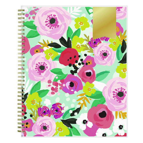 Picture of Day Designer Secret Garden Mint Frosted Weekly/Monthly Planner, Floral Artwork, 11 x 8.5, 12-Month (Jan to Dec): 2025