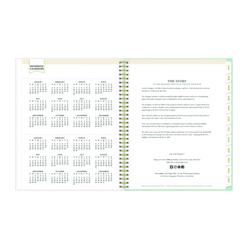 Picture of Day Designer Secret Garden Mint Frosted Weekly/Monthly Planner, Floral Artwork, 11 x 8.5, 12-Month (Jan to Dec): 2025