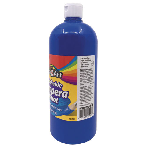 Picture of Washable Tempera Paint, Blue, 32 oz Bottle