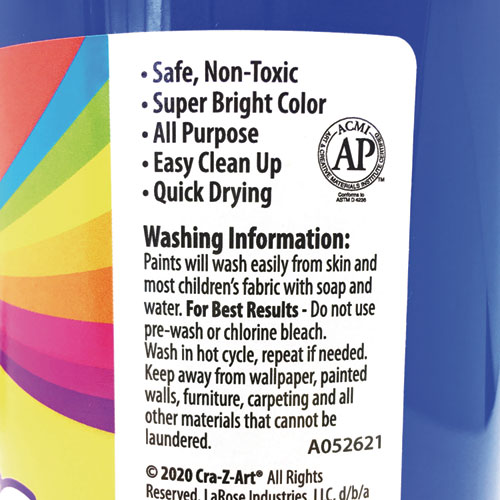 Picture of Washable Tempera Paint, Blue, 32 oz Bottle