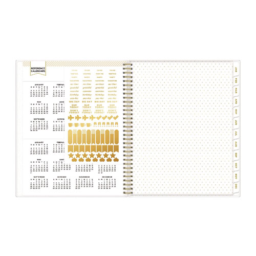 Picture of Day Designer Peyton Create-Your-Own Cover Weekly/Monthly Planner, Floral Artwork, 11 x 8.5, White, 12-Month (Jan-Dec): 2025