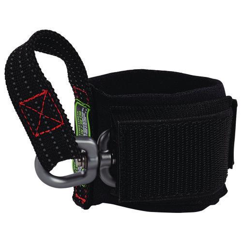 Picture of Squids 3122 Pull-On Wrist Tool Lanyard with Carabiner Anchor, 5 lb Max Working Capacity, 7" Long, Black