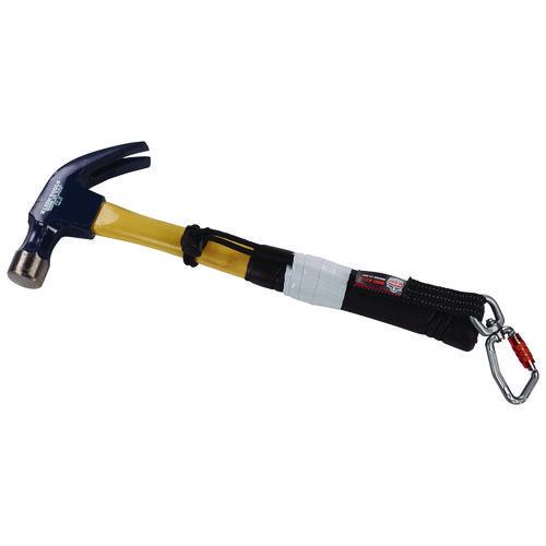 Picture of Squids 3714 Elastic Tool Tail Lanyard w/Carabiner and Cinch Loop, 10 lb Max Working Capacity, 15" Long, Black, 3/Pack