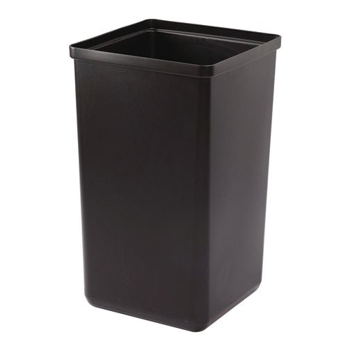 Picture of 29 Gallon Trash/Recycling Cans, Steel, Blue Mixed Recycling Can with Square Lid, Black Trash Can with Square Lid