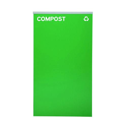 Picture of 29 Gallon Trash/Recycling Cans, Steel, Green Compost Can with Square Lid, Black Trash Can with Square Lid