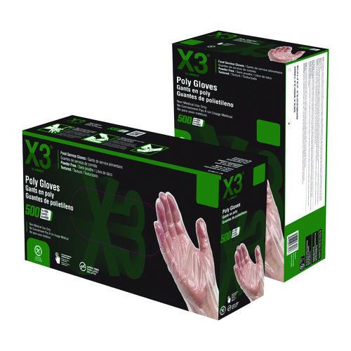 Picture of Polyethylene Food Safe Industrial Gloves, Powder-Free, Large, Clear, 500/Box