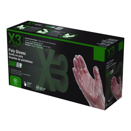 Picture of Polyethylene Food Safe Industrial Gloves, Powder-Free, Large, Clear, 500/Box