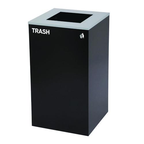 Picture of 29 Gallon Trash/Recycling Cans, Steel, Blue Cans/Bottles Recycling Can, Green Compost Can, Black Trash Can with Square Lids
