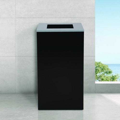 Picture of 29 Gallon Trash/Recycling Cans, Steel, Black Can with Square Lid
