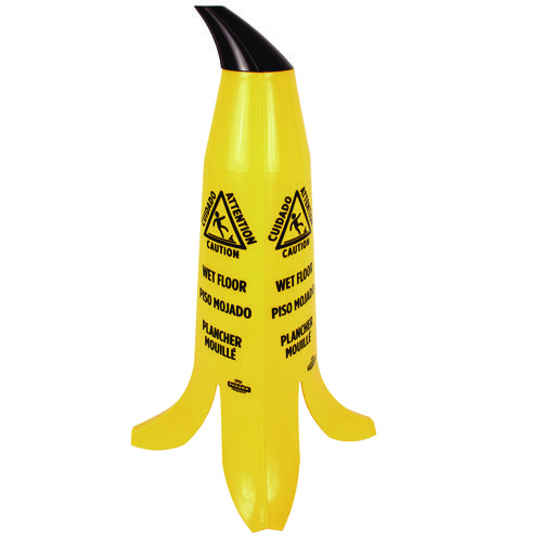 Picture of Banana Wet Floor Cones, 11 x 11.15 x 23.25, Yellow/Brown/Black