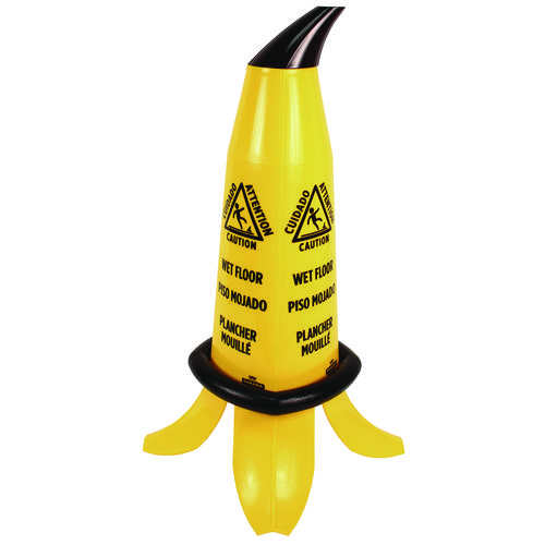 Picture of Banana Wet Floor Cones, 11 x 11.15 x 23.25, Yellow/Brown/Black