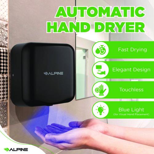 Picture of Hemlock Commercial Automatic 120V Hand Dryer, 6.69 x 11.41 x 12.31, Stainless Steel, Black