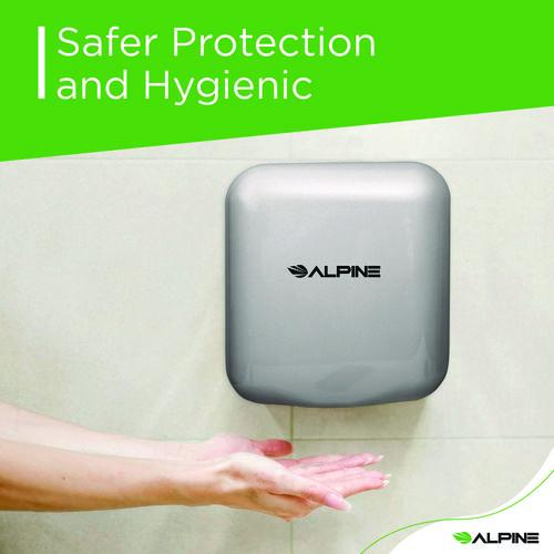 Picture of Hemlock Commercial Automatic 120V Hand Dryer, 6.68 x 11.41 x 12.31, Stainless Steel, Chrome