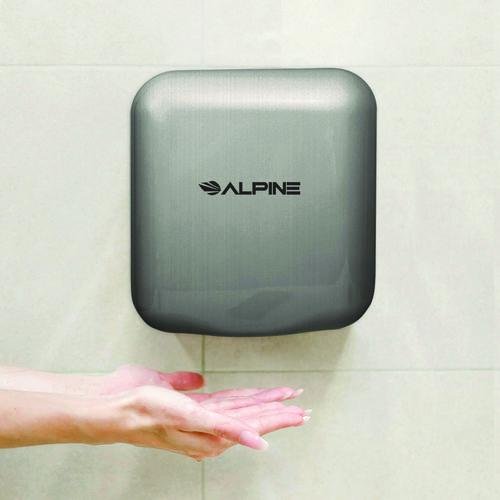 Picture of Hemlock Commercial 220V Automatic Hand Dryer, 6.68 x 11.41 x 12.31, Stainless Steel, Silver