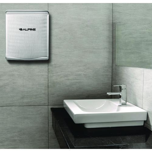 Picture of Willow Commercial 120V Automatic Hand Dryer, 3.93 x 11.25 x 12.63, Stainless Steel, Silver