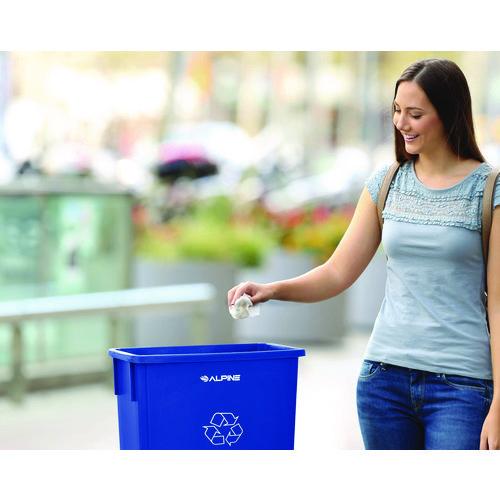 Picture of Slim 23 Gallon Recycling Bin, Plastic, Blue