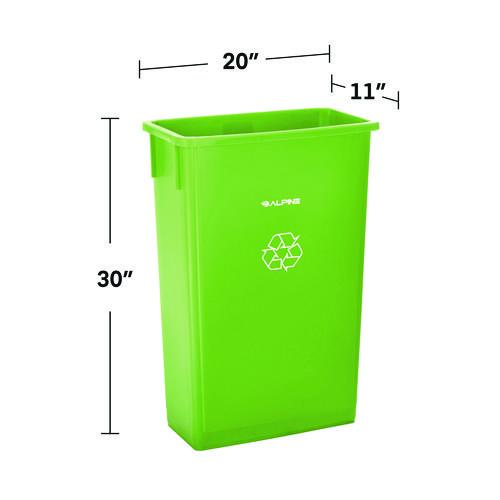Picture of Slim 23 Gallon Recycling Bin, Plastic, Lime Green