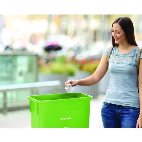 Picture of Slim 23 Gallon Recycling Bin, Plastic, Lime Green