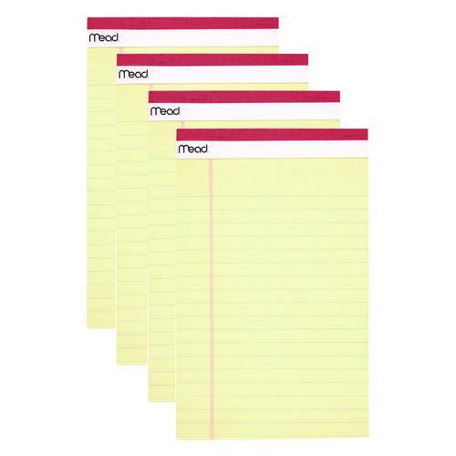 Picture of Notepad, Wide/Legal Rule, 50 Canary 5 x 8 Sheets, 4/Pack