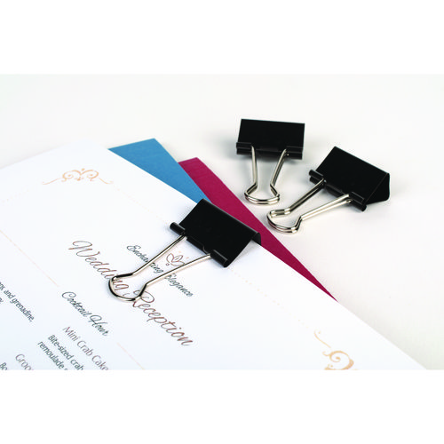 Picture of Binder Clips, Medium, Black/Silver, Dozen