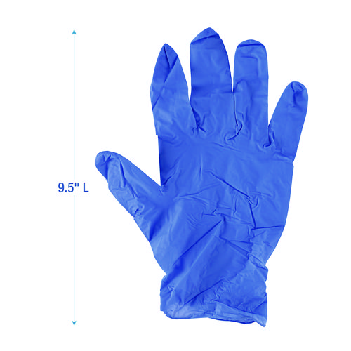 Picture of Disposable General-Purpose Nitrile Gloves, Medium, Blue, 4 mil, 100/Box